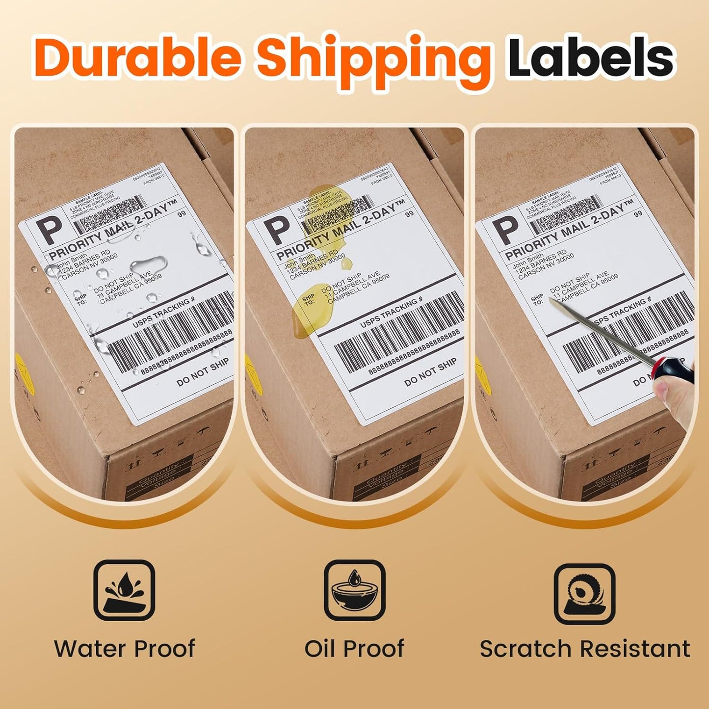 4x6 Thermal Labels, Shipping Label for Thermal Label Printer, Pack of 250 4x6 Roll Labels, Commercial Grade, Compatible with JADENS, Phomemo, Rollo, MUNBYN, Zebra and Other Thermal Printers