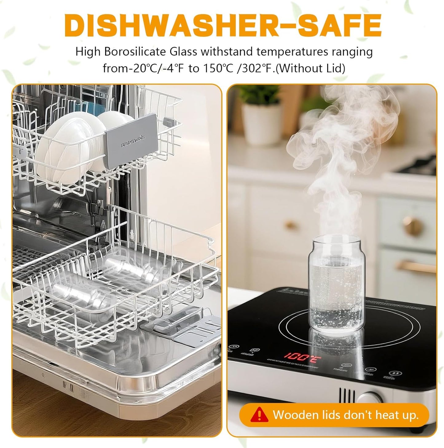 Small Glass Jars with Airtight Lid Spice Jar Round Food Storage Canister Clear Glass Seasoning Containers Jar for Pantry Sugar Tea Coffee Bean Spice Nuts Cookies Bath Salts (6 * 200ml(6.76oz))