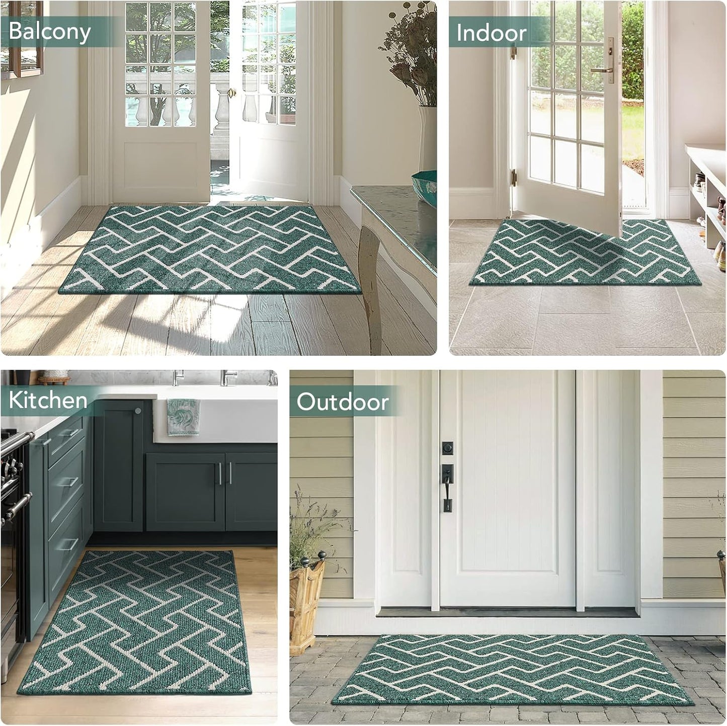 hicorfe Kitchen Rugs and Mats,Kitchen Mats for Floor,47"x71" Non Slip Runner Rug,Absorbent Resist Dirt Comfort Standing Mat Machine Washable for Entryway,Hallway,Front of Sink(Lake Blue)