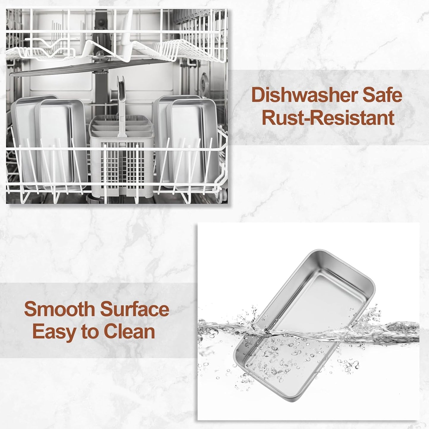 LIANYU 8 Pack 9x5 Inch Loaf Pans for Bread Baking, Stainless Steel Baking Bread Pans, Small Loaf Tins for Homemade Brownies and Pound Cakes, Dishwasher Safe