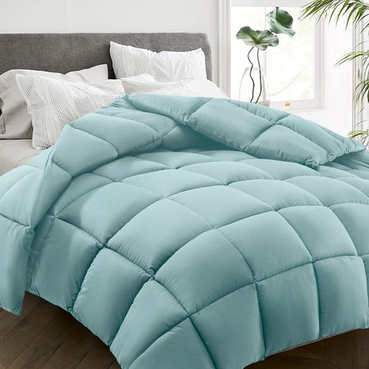 HYLEORY All Season Queen Size Bed Comforter - Cooling Down Alternative Quilted Duvet Insert with Corner Tabs - Winter Warm - Machine Washable - Turquoise