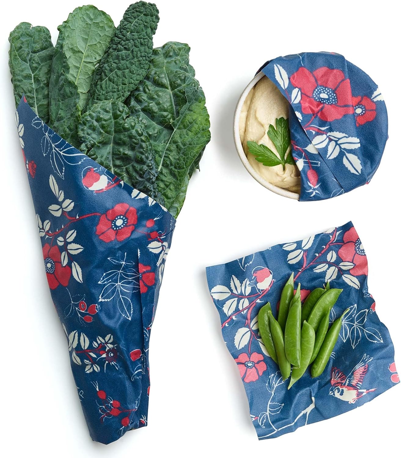 Bee's Wrap Beeswax Wraps for Food - Botanical Cut to Size 14x52" Wax Paper Roll - Made in USA Reusable Waxed Paper & Bowl Covers - Organic & Eco-Friendly Alternative to Aluminum Foil & Plastic Wrap