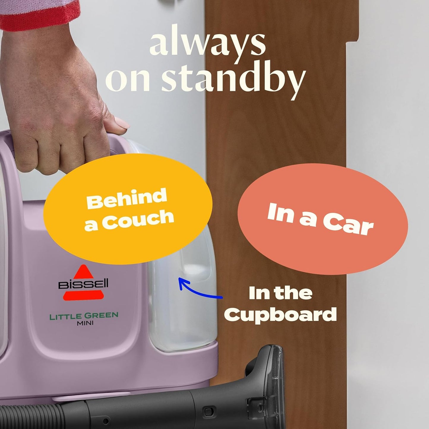 Bissell Little Green Mini Portable Carpet and Upholstery Deep Cleaner, Car/Auto Detailer, with HydroRinse Self-Cleaning Tool and 4" Tough Stain Tool, Limited Edition Color Dusk Pink, 4075L