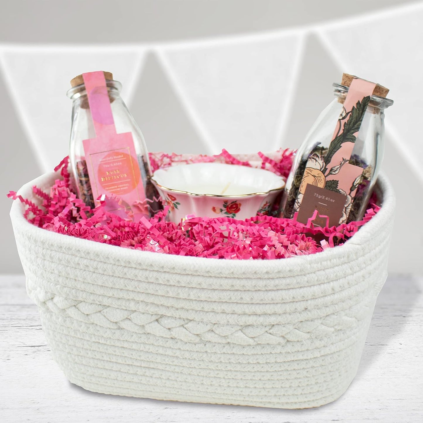 MagicWater Crinkle Cut Paper for Gift Baskets - 2LB - Diamond Strawberry - Perfect for Shredded Paper Filler, Basket Filler, Gift Boxes, Bridesmaid Gifts, Halloween Stuffers & More – For All Occasions