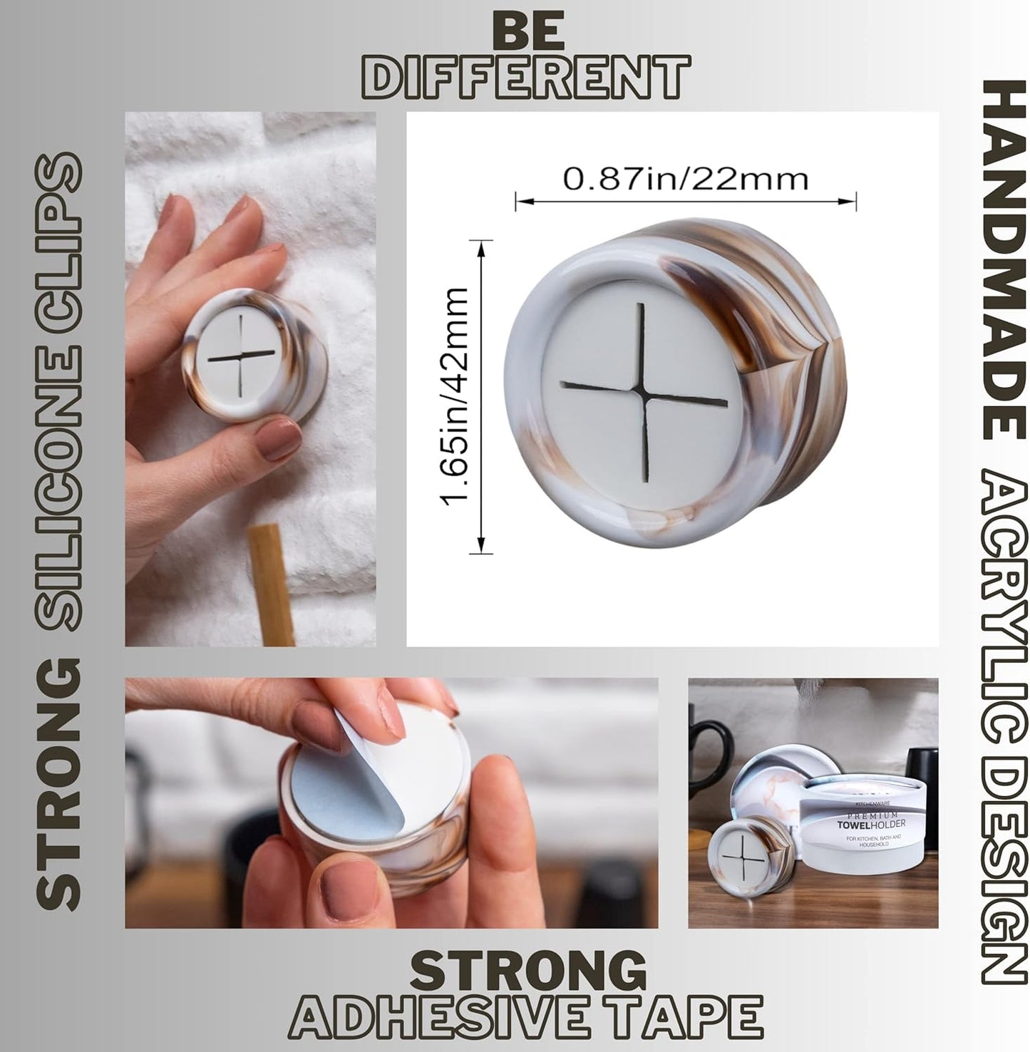 HEFA Towel Hooks, Dish & Hand Towel Holder, Kitchen Organization 8 Pack Eco