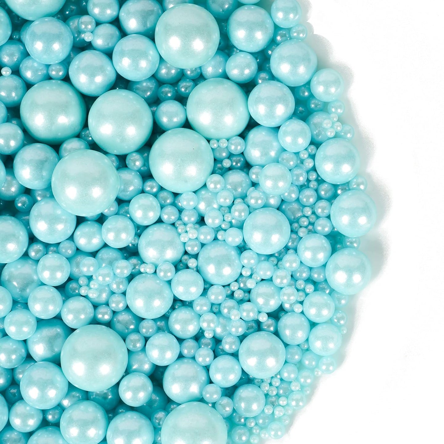 Kasvan Blue Pearl Sugar Sprinkles - Edible Candy Pearls 130g/4.58 Oz, Mix Size, Baking Cake Decorations, Ice Cream Toppings and Cookie Decorating, Wedding Party Chirstmas Supplies