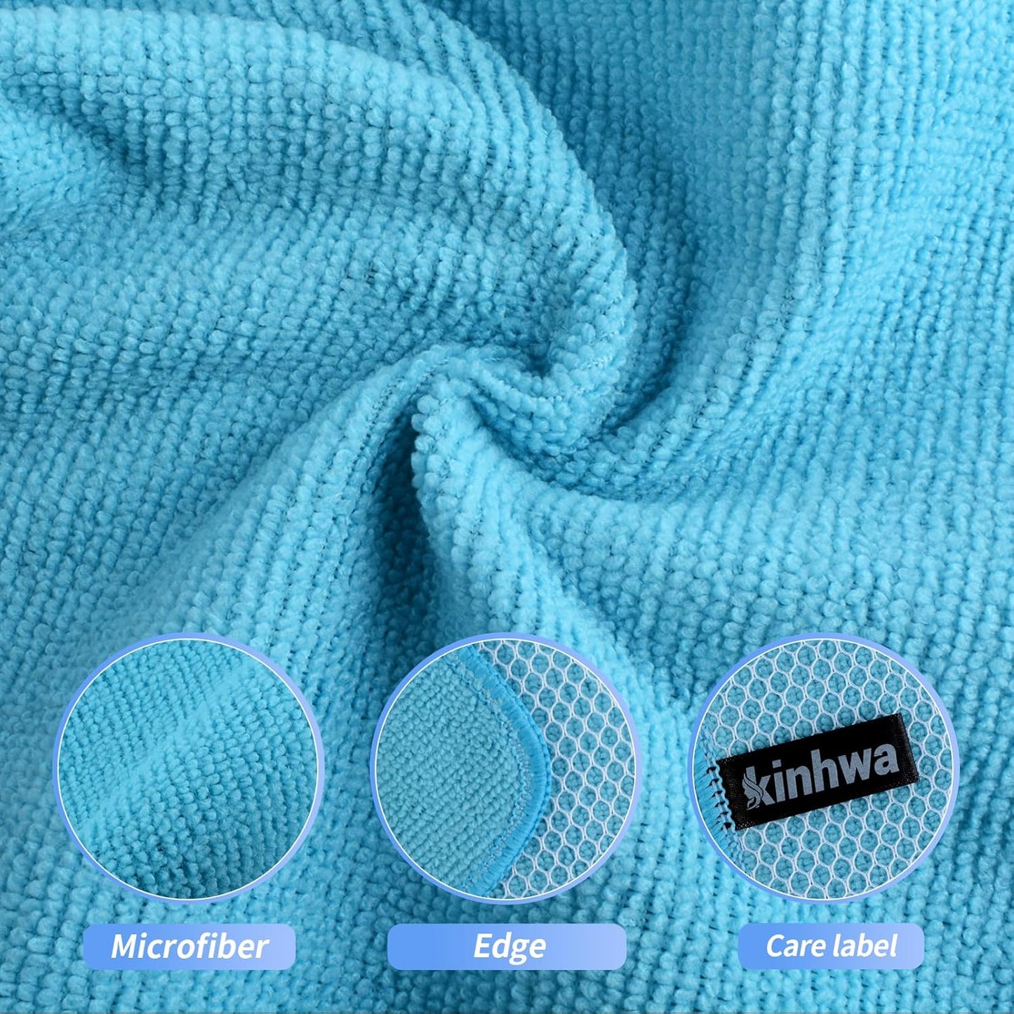 KinHwa Kitchen Washcloths for Dishes Absorbent Microfiber Dish Cloths Quick Dry Dish Rags with Poly Scour Scrub Side Ideal for Kitchen Cleaning (Mixing Colors #1, 6inchx6inch 9 Pack)