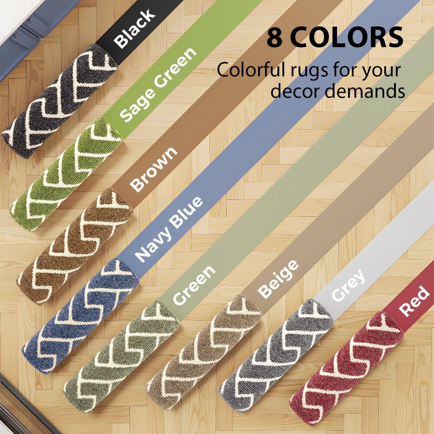 hicorfe Kitchen Rugs and Mats Sets,Non-Slip 2 Pieces Absorbent 100% Polypropylene Rug,Comfort Kitchen Runner Mat,Washable for Kitchen,Sink,Laundry(20" x 31.5" Plus 20" x 48",Navy Blue)