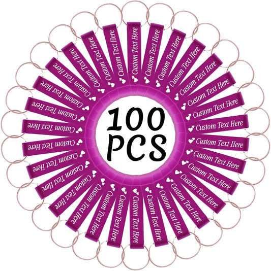 100PCS Personalized Bottle Opener Keychain Bulk Custom Beer Bottle Opener with Logo Text Engraved Wedding Bottle Opener Favors Customized Gifts for Guests Baby Shower Birthday Party-Pink