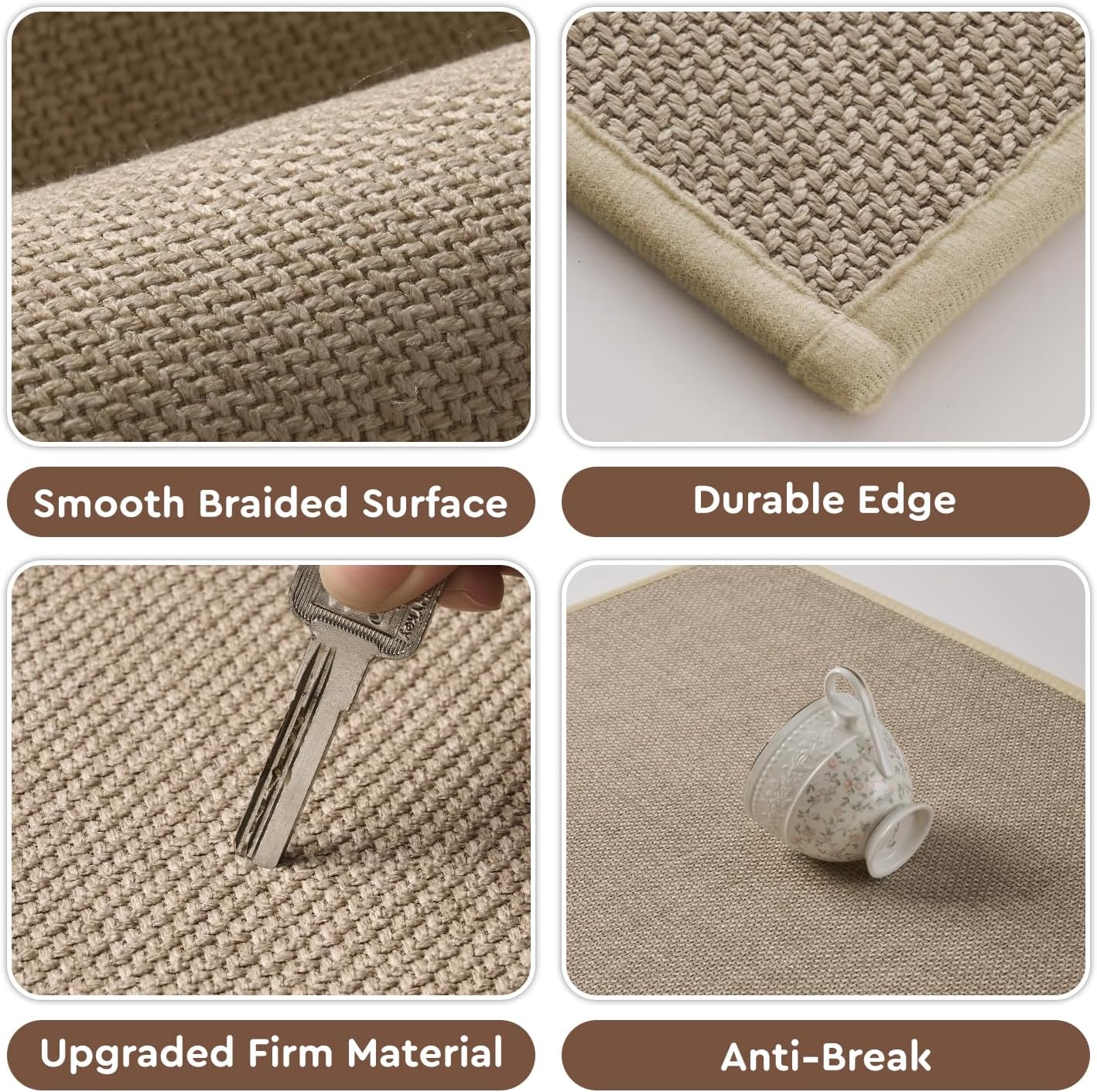 tchdio Kitchen Mats for Floor, Rubber Backed Kitchen Rugs Non Slip Washable, Superior Absorbent Kitchen Runner Rug Easy to Clean, Comfort Kitchen Floor Mat Front of Sink (Beige, 20" × 32")