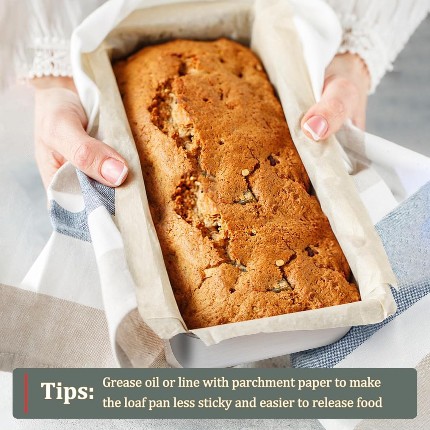 TeamFar Loaf Pan, 12 x 5 Inch Stainless Steel Loaf Pans for Baking Bread, 4 Pack Large Bread Loaf Baking Pan for Homemade Bread, Meatloaf, Cake, Brownies, Non-Toxic, Heavy-duty, Oven & Dishwasher Safe