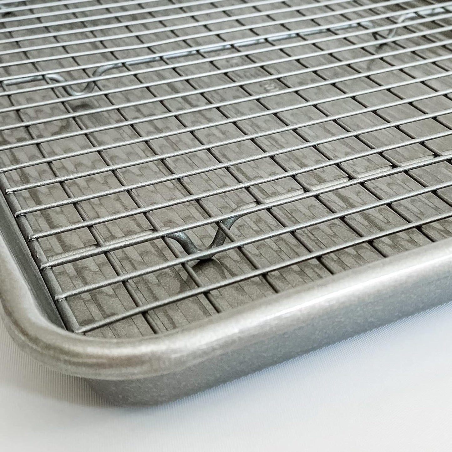 USA Pan 1607CR Bakeware Extra Large Sheet Baking Pan and Bakeable Nonstick Cooling Rack Set, XL, Metal