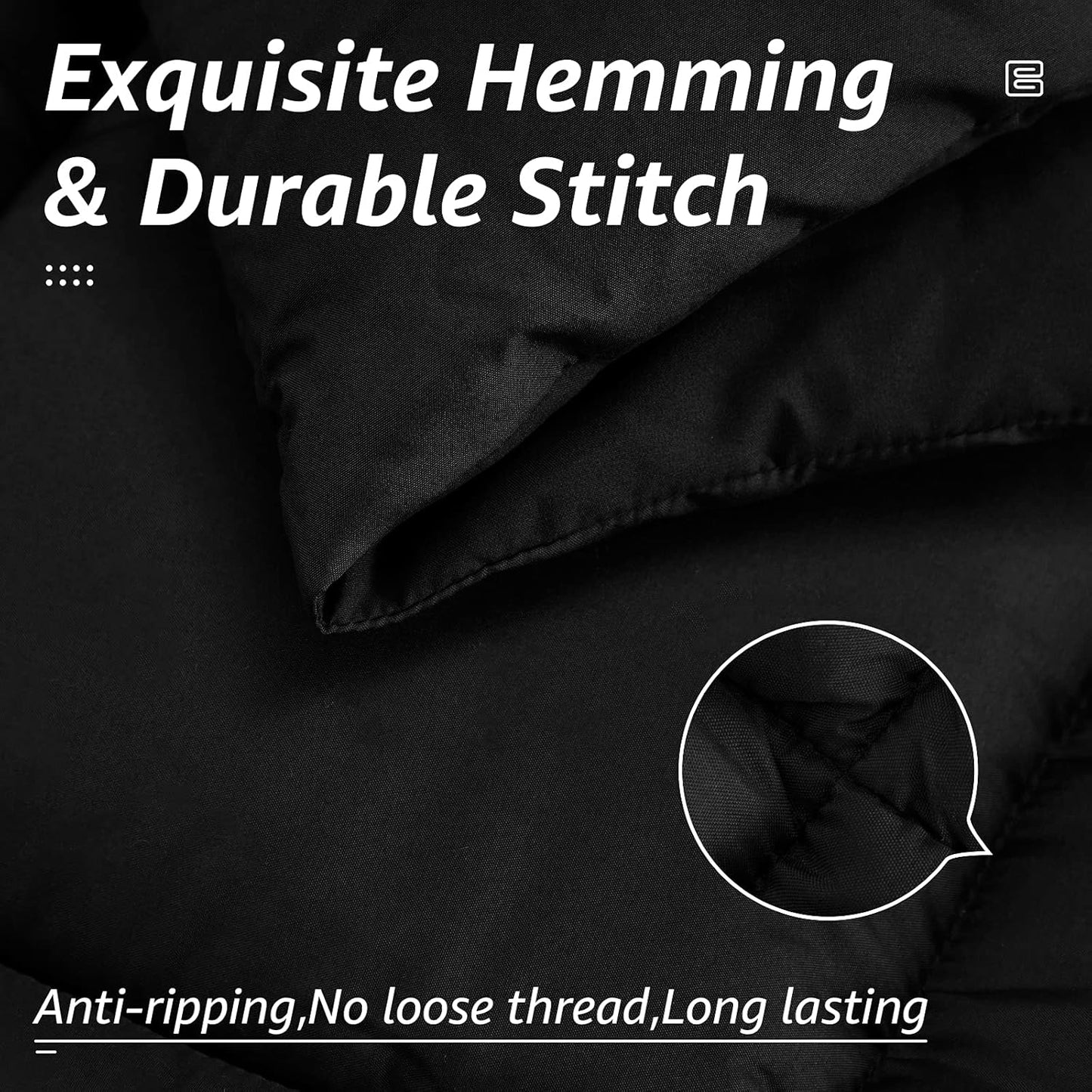 HYLEORY All Season California King Size Bed Comforter - Cooling Down Alternative Quilted Duvet Insert with Corner Tabs - Winter Warm - Machine Washable - Black,Cal King(96*104)