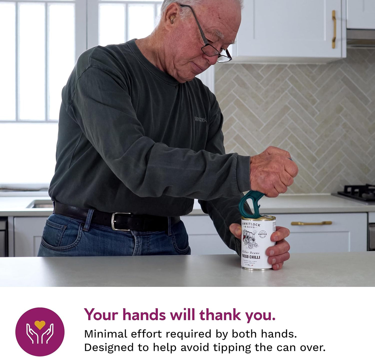 Ring Pull & Pop Top Can Opener (Teal) Easy Open Any Pull Tab Cans for Seniors, Soda, Pet Food, Cat Cans, Beer, Parkinsons Aids for living Gifts, Gadgets for People with Arthritis, kitchen gadgets.