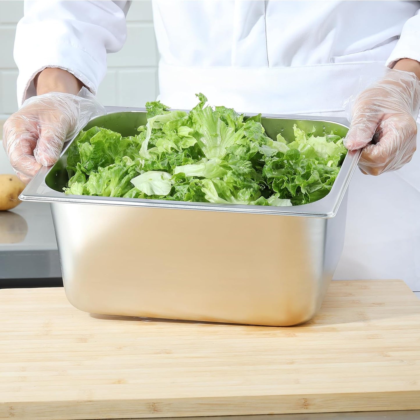 6-Pack Steam Table Pan Half Size 6 Inch Hotel Pan, Stainless Steel Metal Food Pan for Restaurant Food Container Warming Pans for Daily Use and Commercial