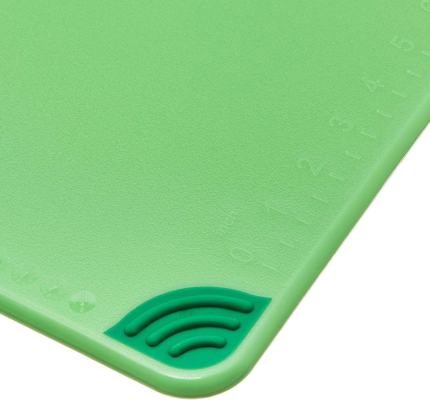San Jamar Saf-T-Grip Plastic Cutting Board with Safety Hook, 12" x 18" x 0.5", Green, (Pack of 6)