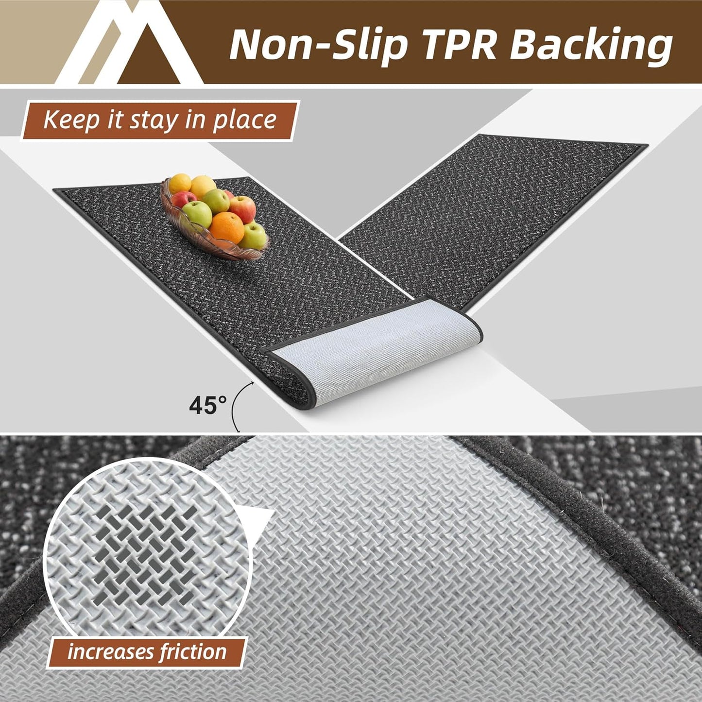 COSY HOMEER-Door-Mat 32"x48" Non Slip Absorbent Entryway Rugs Dirt Trapper Doormats Washable Entrance Mats Low Pile Welcome Floor Mat for Front Back Door and Entry Mats,Dark Grey