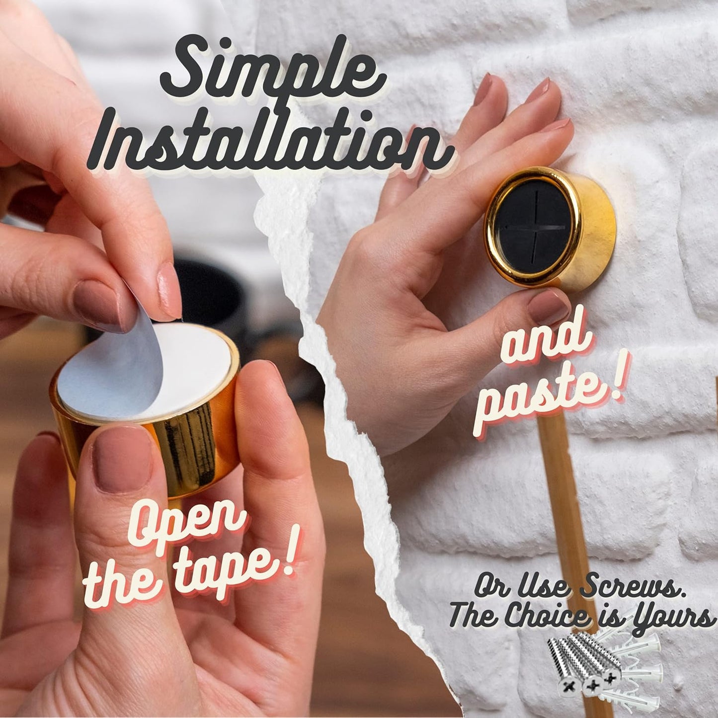 HEFA Modern Kitchen Towel Holder, 4 Pack Golden Yellow Chrome Plated Plastic Towel Hooks with Easy Install, Holds Up to 2 Pounds Each