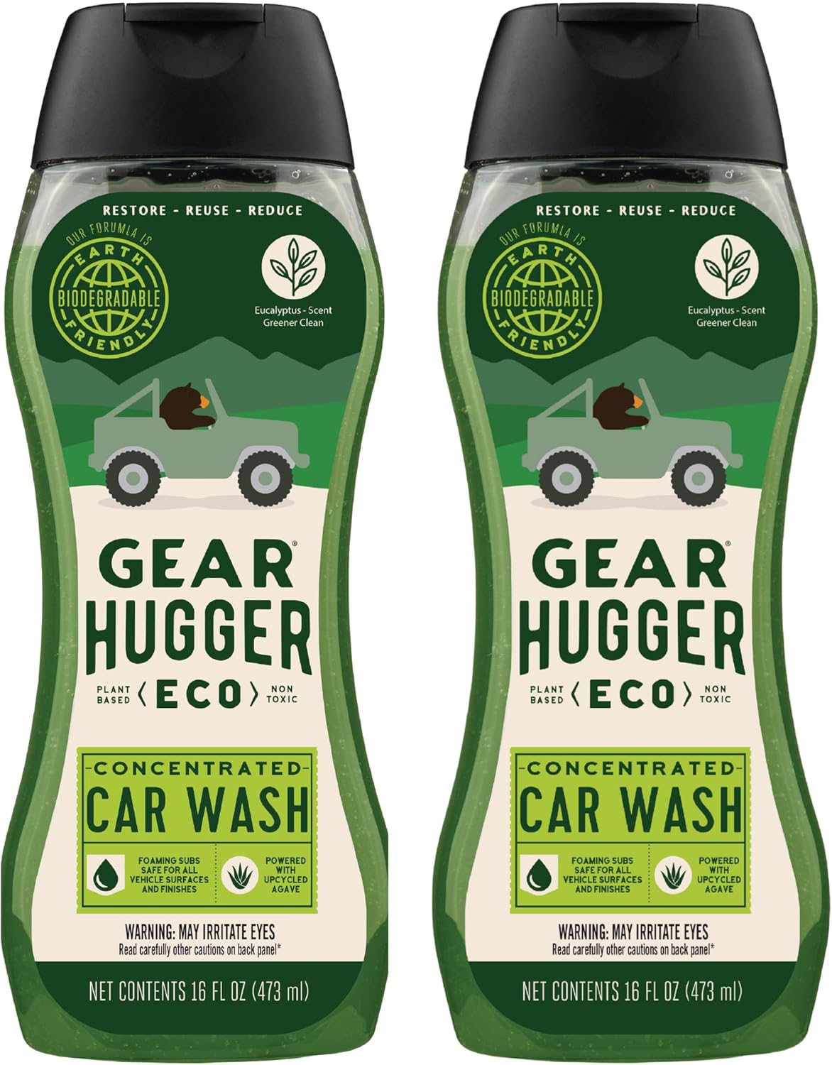 Car Wash Soap (16 oz, Pack of 2) – Eco-Friendly Car Cleaner, Biodegradable Car Wash with Natural Saponins & Eucalyptus – Safe Car Soap for All Vehicle Surfaces