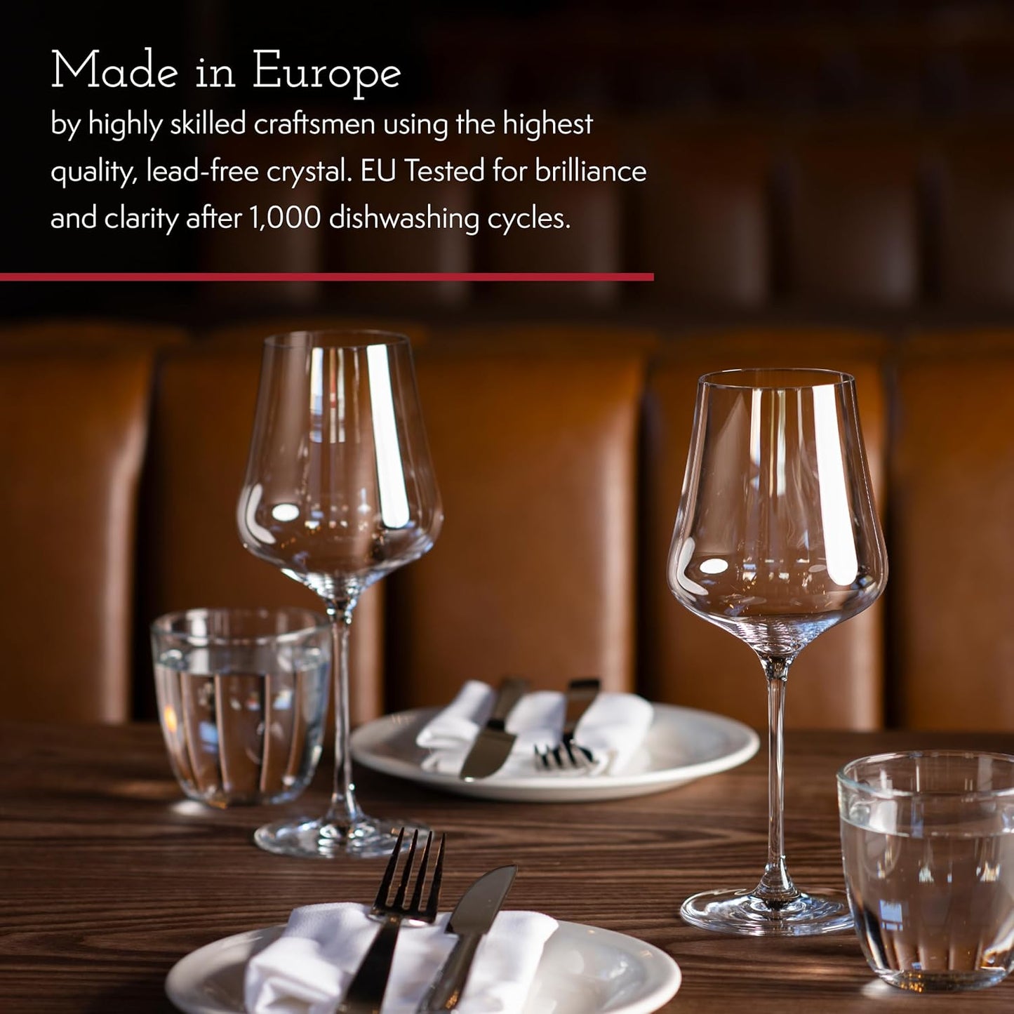 Gabriel-Glas StandArt Crystal Wine Glasses, Set of 2 with Gift Box - Premium, Universal Wine Glass for Red and White Wine - Dishwasher Safe, Lead-Free, 16 oz.