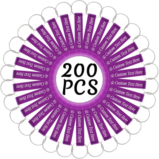 200PCS Personalized Bottle Opener Keychain Bulk Custom Beer Bottle Opener with Logo Text Engraved Wedding Bottle Opener Favors Customized Gifts for Guests Baby Shower Birthday Party-Purple