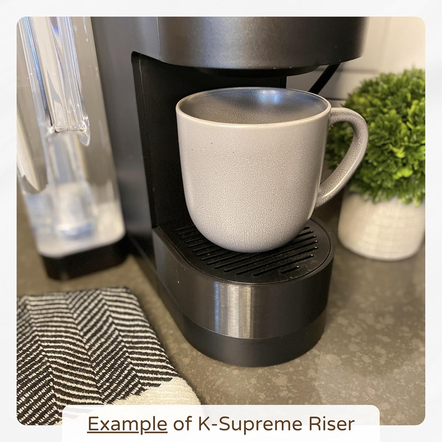 Drip Tray Mug/Cup Riser Made for the Keurig to Reduce Splashes - Riser Only (White, K-Mini 1.7 inches Tall)