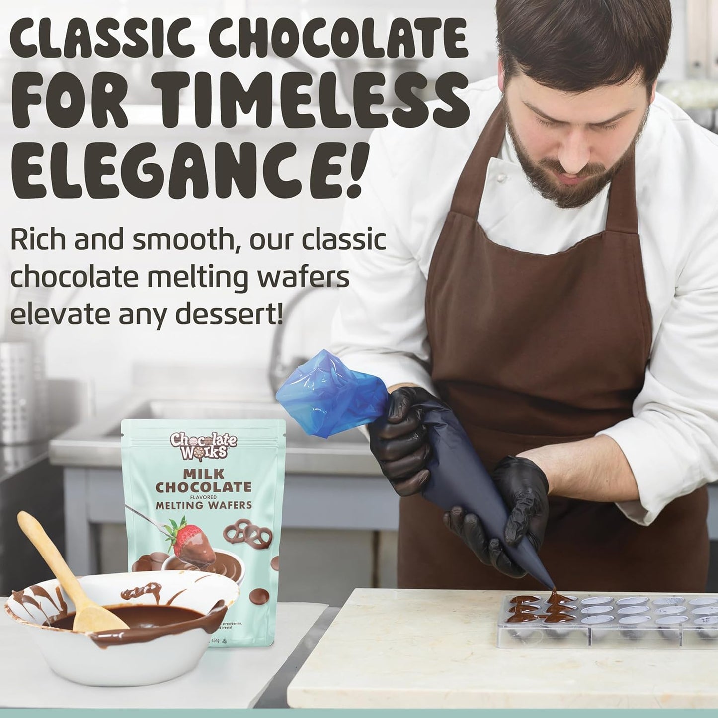 Chocolate Works Milk Chocolate Melting Chocolate Wafers, 2.5lb (Pack of 1)