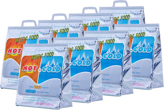 Superio Hot and Cold Insulated Bags for Food Delivery, Grocery Shopping Bags, Food Storage for Hot and Frozen Food for Travel, Disposable Cooler Bag, Reinforced Thermal Lunch Bag (8, 13"x7"x15.5")