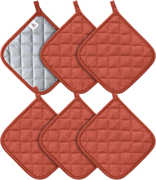 Joyhalo 6 Pack Pot Holders for Kitchen,Cotton Oven Holder with Great Heat Resistance,Non Slip Hot Pads for Kitchen Clearance,Spice