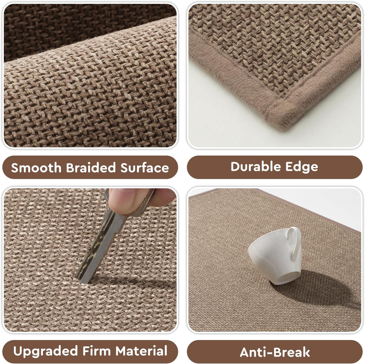 tchdio Kitchen Mats for Floor, Rubber Backed Kitchen Rugs Non Slip Washable, Superior Absorbent Kitchen Runner Rug Easy to Clean, Comfort Kitchen Floor Mat Front of Sink (Tan, 20" × 70")