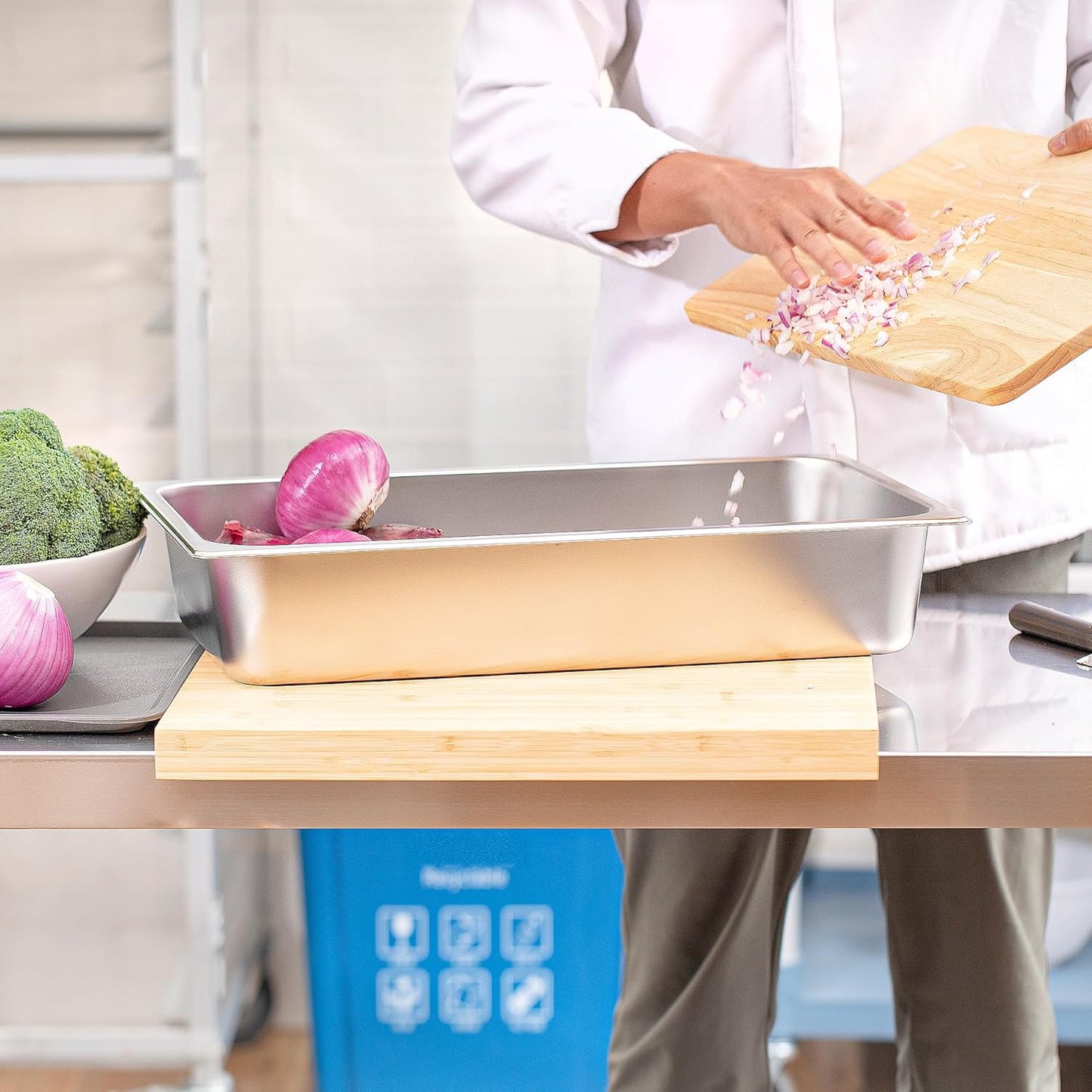 Hotel Pans Full Size 6-Pack 4 Inch Stainless Steel Trays for Food Commercial Hotel Pan Food Containers Chafing Pans For Restaurant Buffet Party Supplies