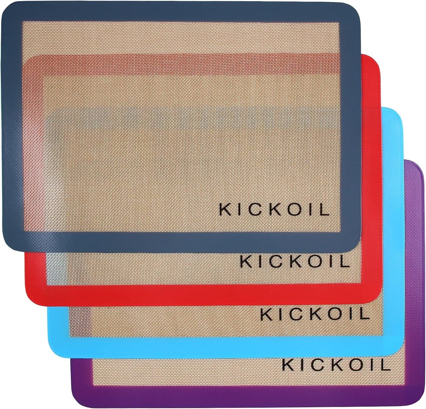 Silicone Baking Mat Large Set 4 Half Sheet-Silicone Bakeware Mat for Oven Reusable Heat Resistant Non Stick Baking Sheet BPA Free Cooking Supplies for Cookie, Bread, Macaron&Pastry,Rectangular