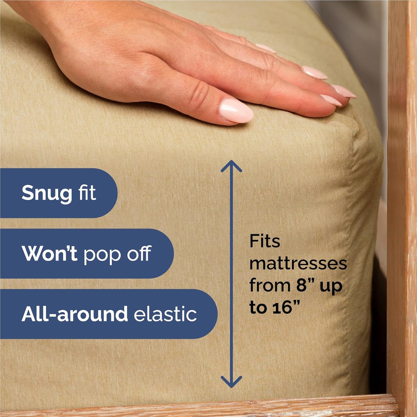 Full Size 4 Piece Sheet Set - Comfy Breathable & Cooling Bed Sheets Set - Hotel Luxury Bedding for Women, Men, Kids, Teens, Boys & Girls - Deep Pockets, Soft & Wrinkle Free - Tan (Heathered Sheets)