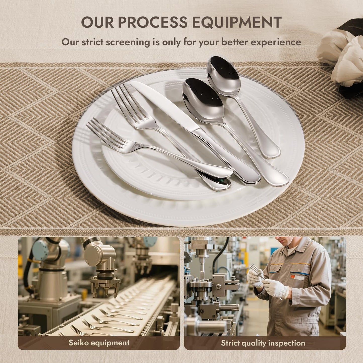 KINGSTONE 40 Piece Teardrop Silverware Set for 8, 18/10 Stainless Steel Flatware Set, Modern Design Cutlery Set for Home/Hotel/Wedding,Mirror Polished and Dishwasher Safe