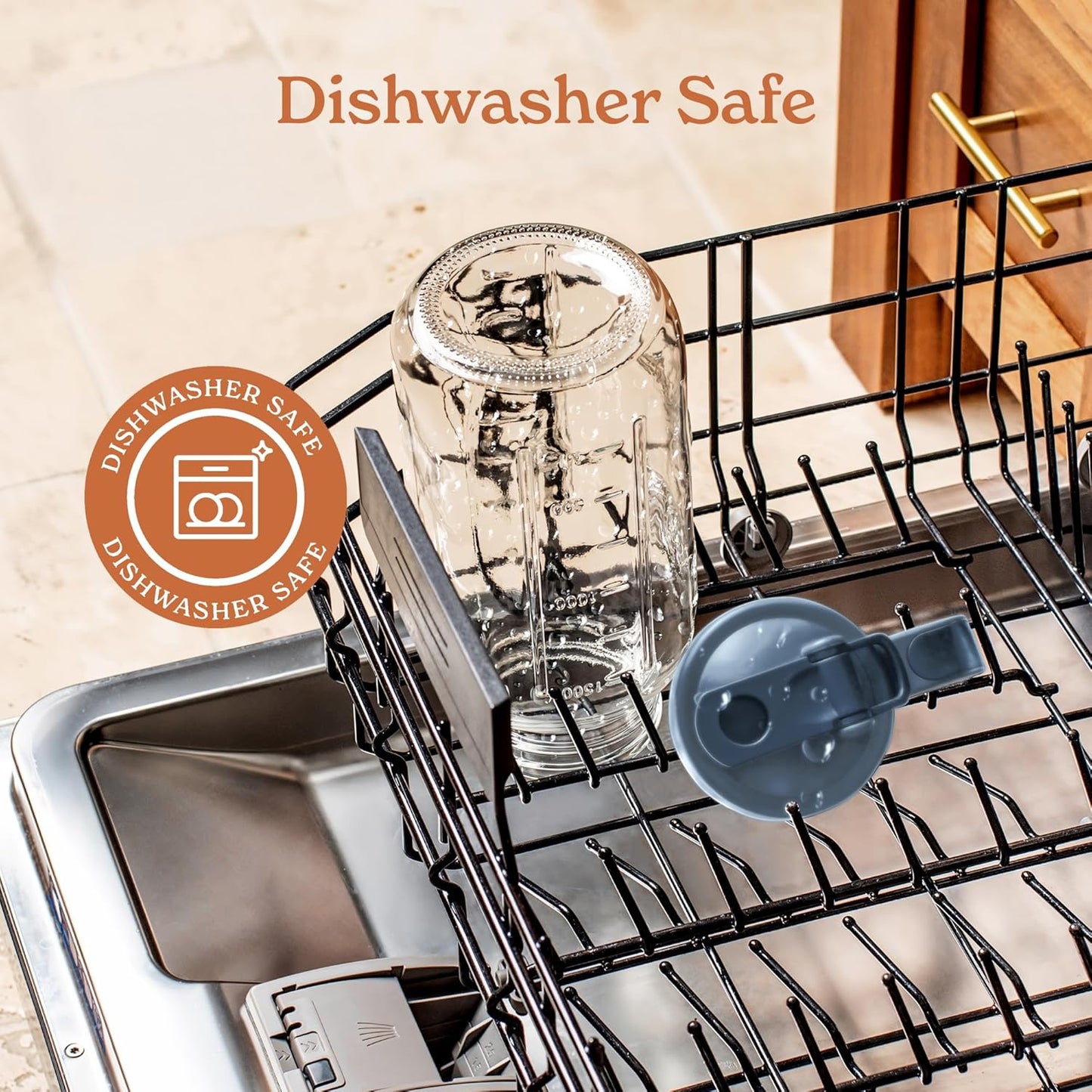 SMIRLY 64 oz Mason Jar Pitcher, Glass Pitcher with Wide Mouth, Water Jug with Double Leak Proof Lid for Iced Coffee, Hot Water, Breast Milk