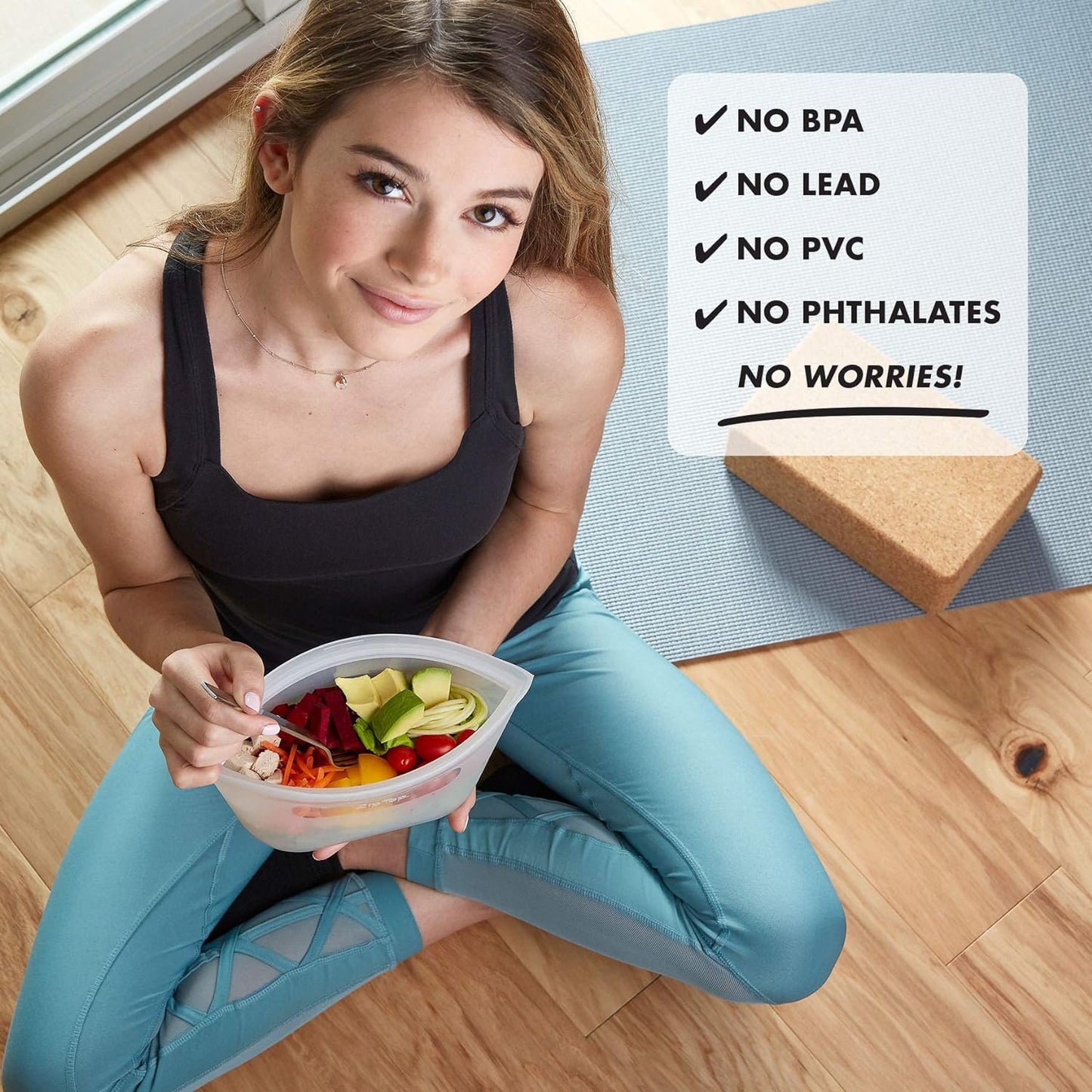 Zip Top Reusable Food Storage Bags | Full Set of 8 [Gray] | Silicone Meal Prep Container | Microwave, Dishwasher and Freezer Safe | Made in the USA