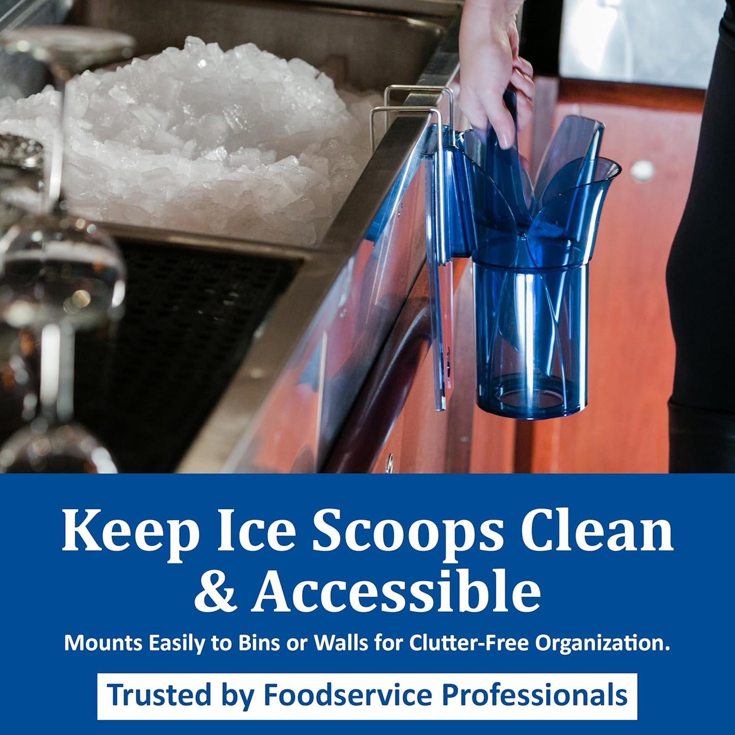 Carlisle FoodService Products SI5000 Polycarbonate Saf-T-Scoop and Guardian System, 6oz to 10oz, for Bar and Beverage Station, Blue