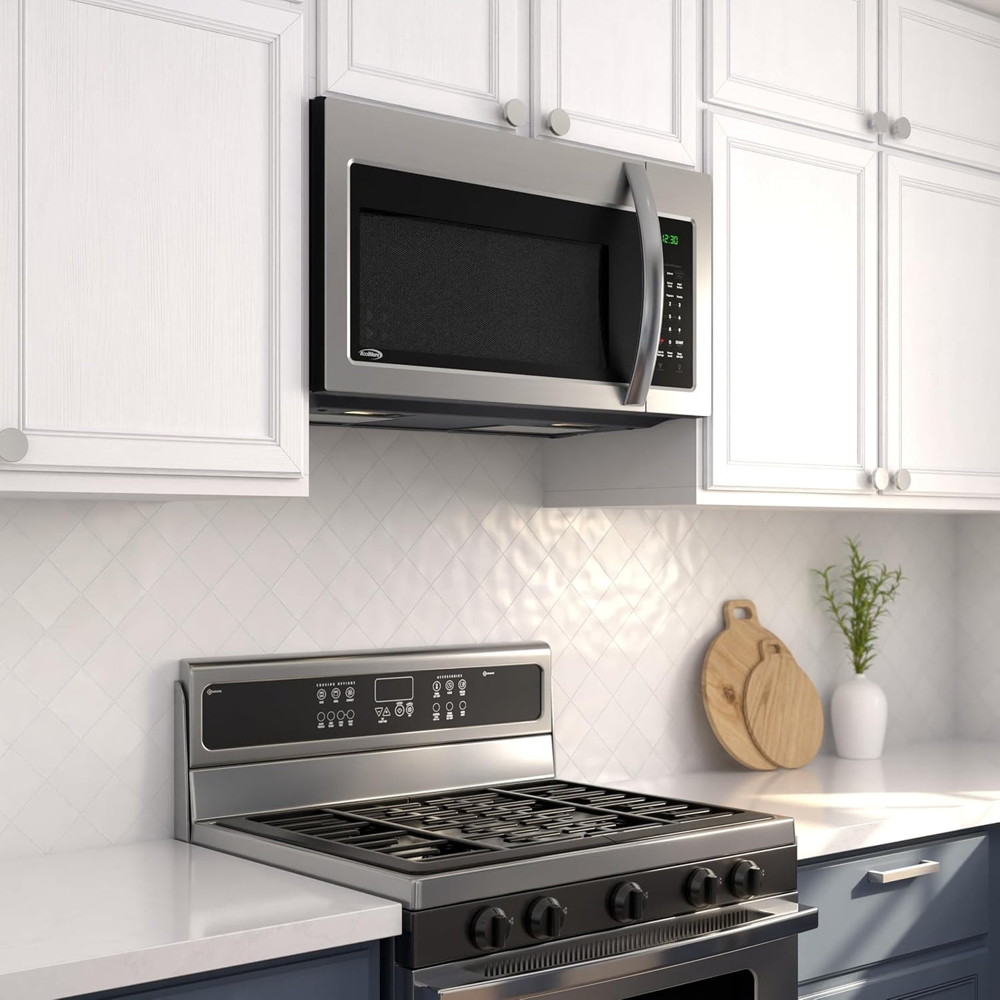 KoolMore KM-MOTC-15SS inch Range Convection Microwave Oven,900 Watts and 300 CFM in Stainless-Steel, UL Listed, 30 in./1.5 cu. ft