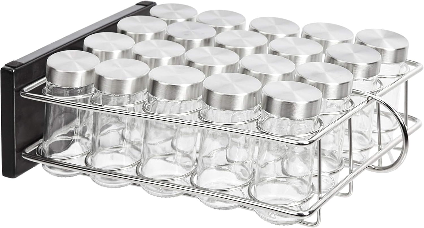 Amazon Basics 20 Jars Spice Organizer Rack, Silver