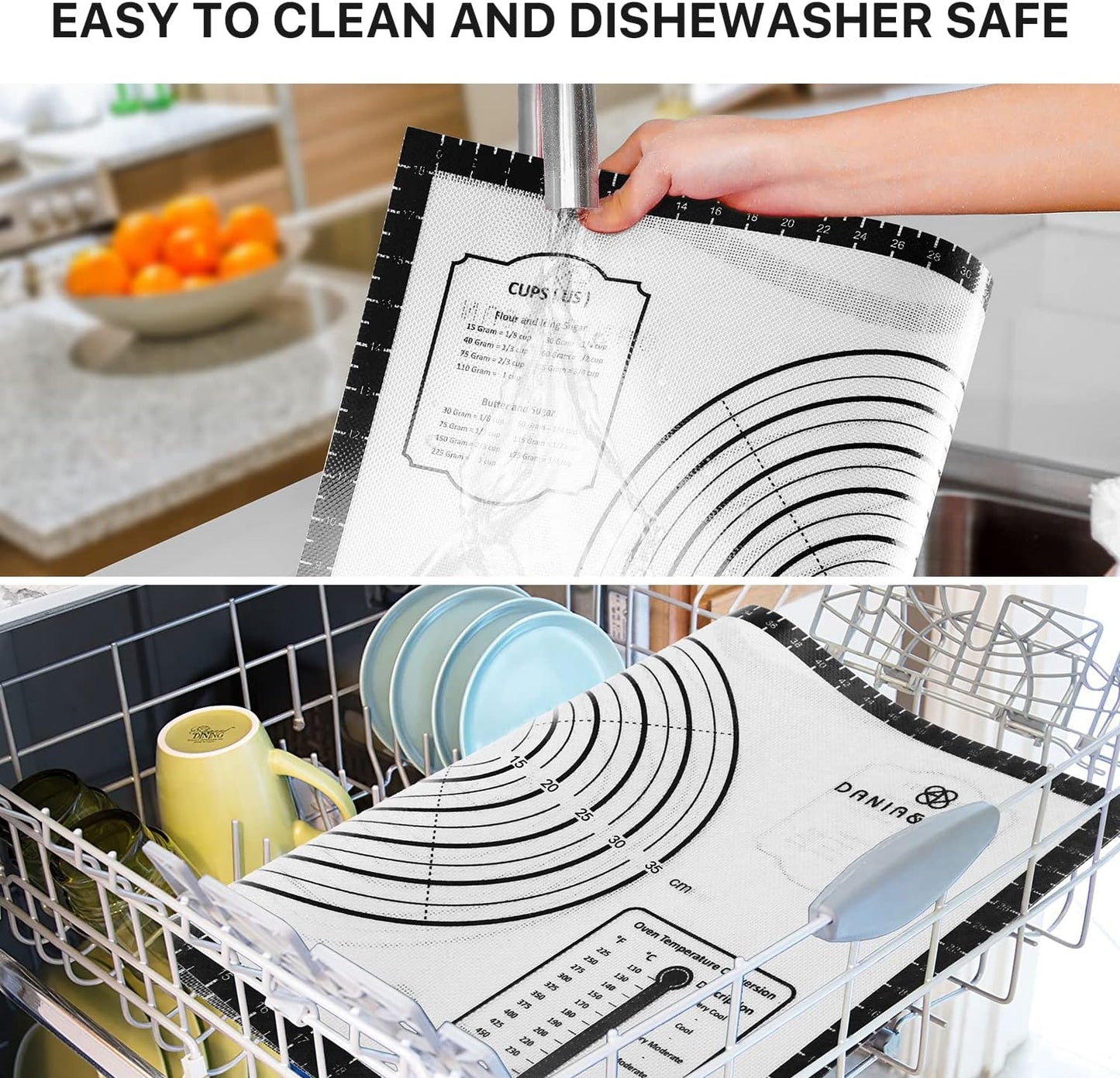 Pastry Mat, 28" x 20" Food Grade Silicone Extra Large Non Stick Baking Sheet Mat with Measurement for Making Cookies,Macarons,Bread and Pastry