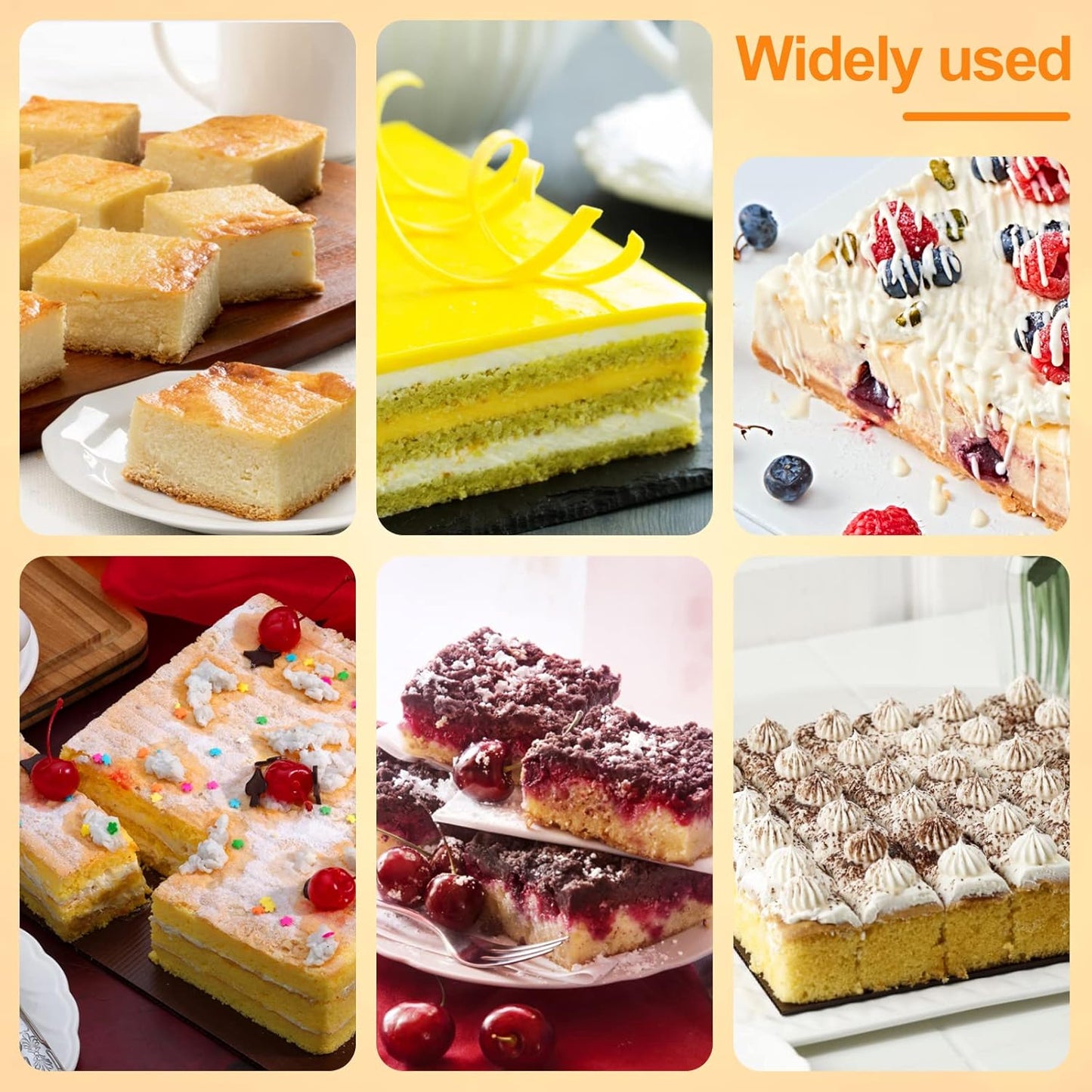 Springform Cake Pan, 9.5 x 9.5Inch Square Cheesecake Pan, Tiramisu Bakeware with Nonstick Removable Bottom, Non-Stick Baking Pan Mold Leakproof - Black