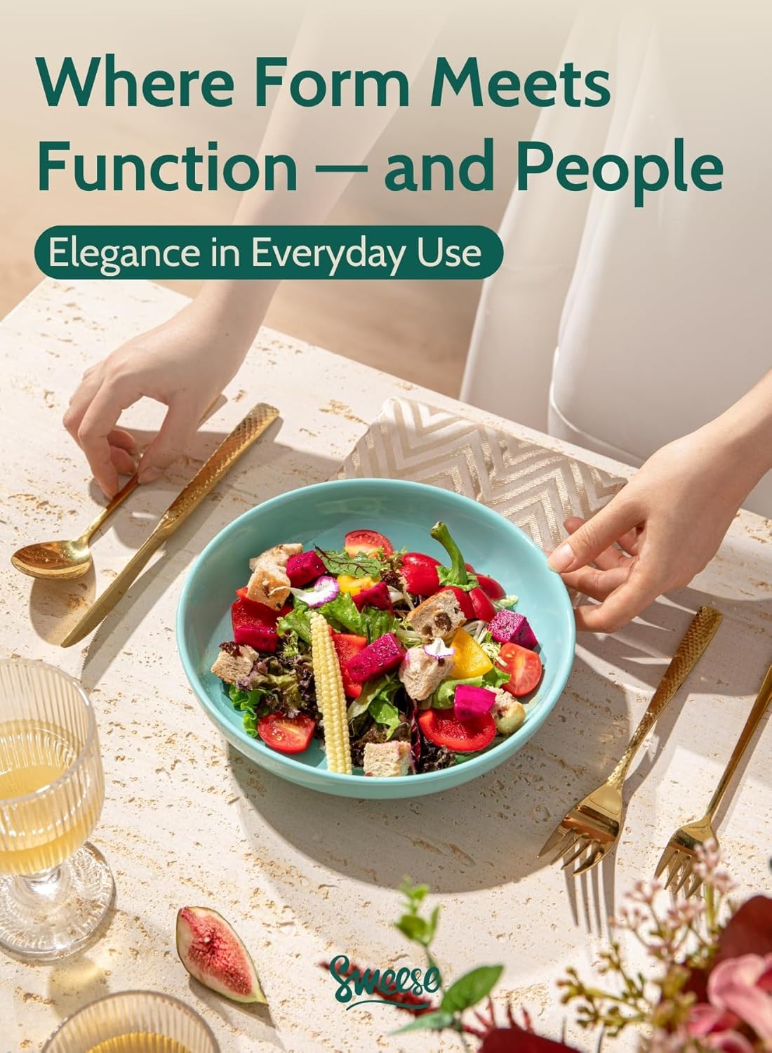 Sweese Pasta Bowls, 22 Ounce Salad Serving Bowls Set of 6, 7.6 Inch Porcelain Plates for Serving Dinner, Salad - Microwave Dishwasher Safe, Cool Assorted Colors