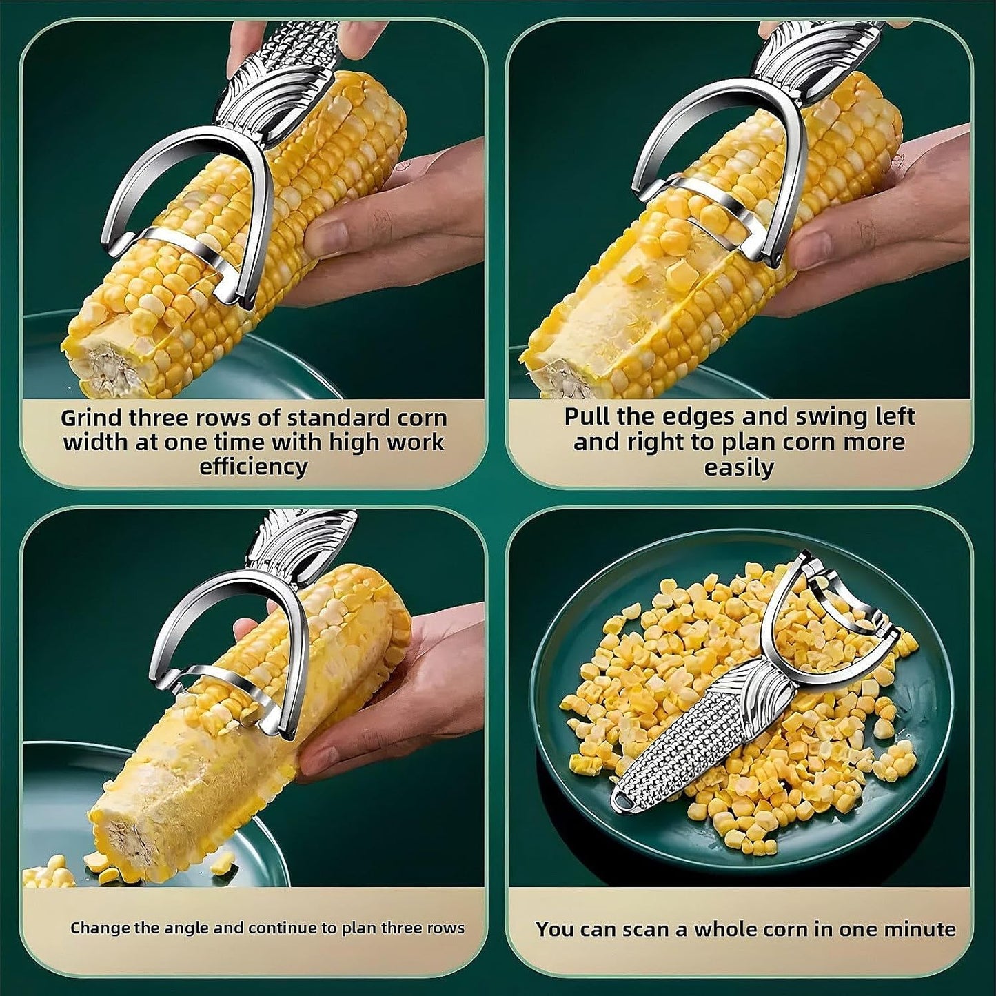 Corn Peeler Stainless Steel Maize Cob Stripper Corn Shucker Cob Cutter Kernel Remover Tool Kitchen Gadget