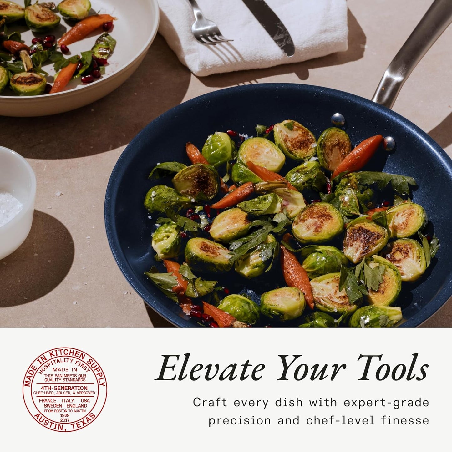 Made In Cookware - 12" Non Stick Frying Pan (Harbour Blue) - 5 Ply Stainless Clad Nonstick - Professional Cookware - Induction Compatible