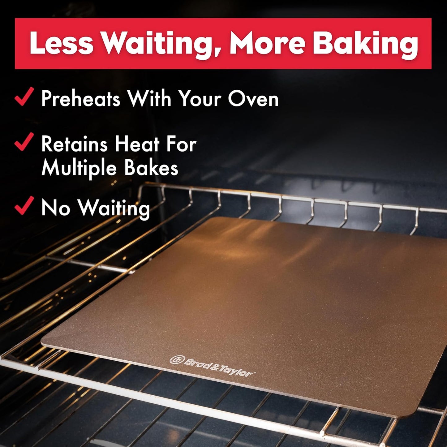 Brod & Taylor Bread Steel Original for Baking Bread & Cooking Pizza (14" x 14" x 0.1")