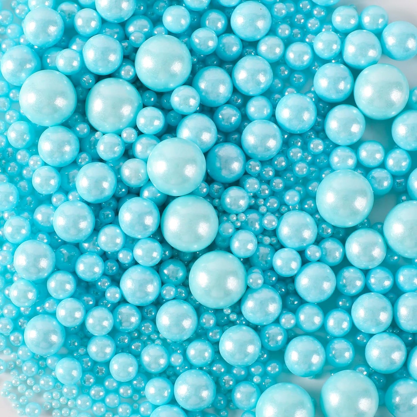 Kasvan Blue Pearl Sugar Sprinkles - Edible Candy Pearls 130g/4.58 Oz, Mix Size, Baking Cake Decorations, Ice Cream Toppings and Cookie Decorating, Wedding Party Chirstmas Supplies