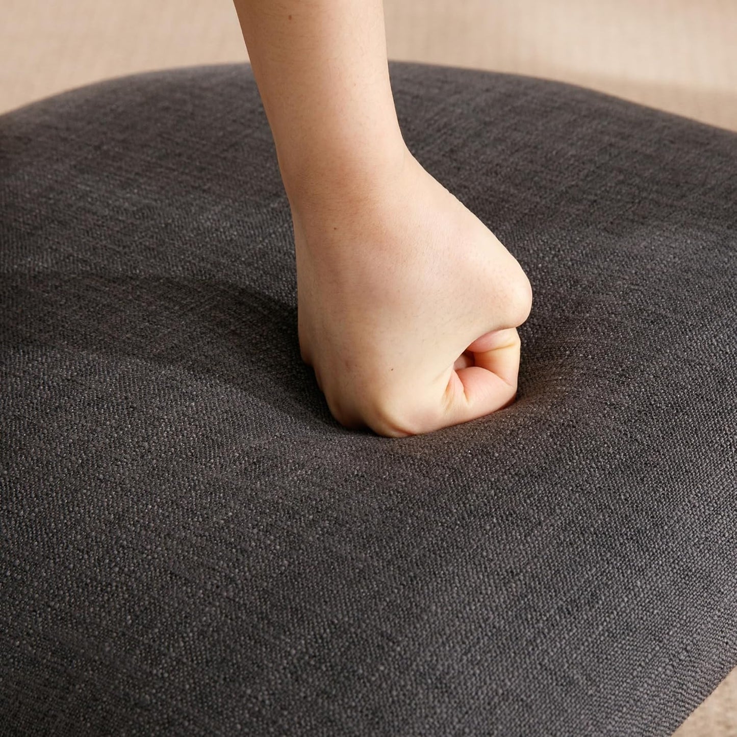 chairus Dining Chairs Set of 2 Linen Fabric Diner Chairs Farmhouse Wood Chairs for Kitchen and Dining Room, Black