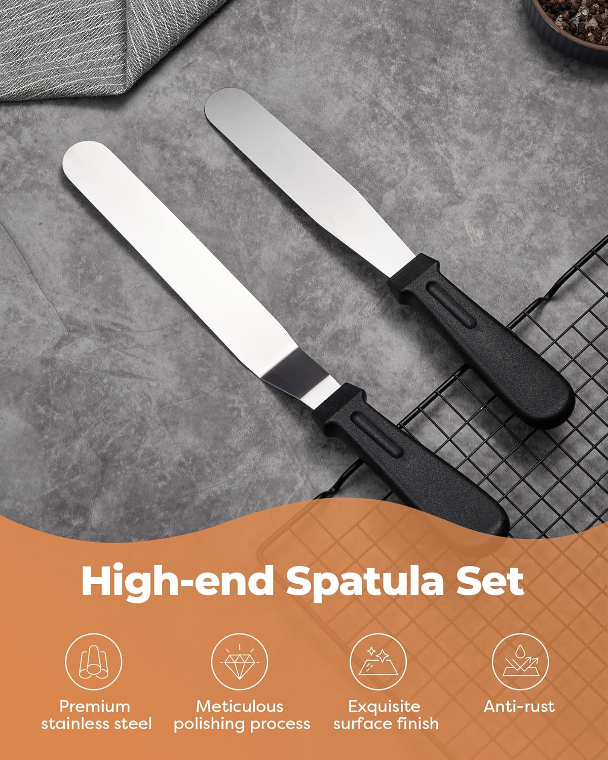 Kootek Aluminium Cake Turntable, 12 Inch Rotating Cake Stand, 35 pcs Cake Decorating Kit Supplies with 24 Numbered Icing Piping Tips, 2 Frosting Spatula, Pastry Bags and Other Baking Tools