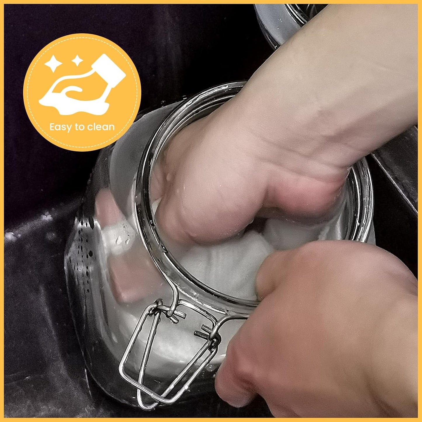 Glass Jars with Airtight Lid, Large Glass Food Storage Jars, 3 Pack Wide Mouth Airtight Glass Jars ffor Flour, Cereal, Coffee, Pasta and Canning(70OZ)