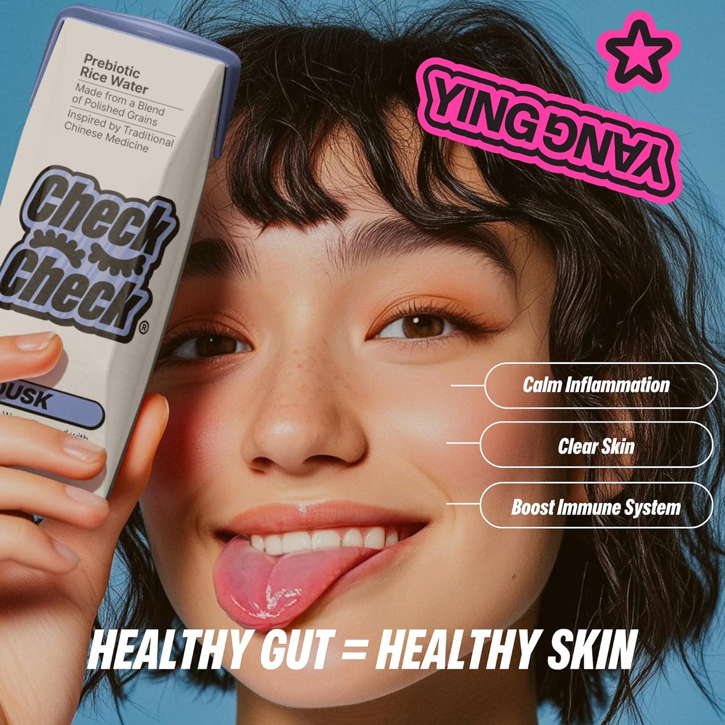 CheckCheck Prebiotic Rice Water, Dawn and Dusk Variety, 12 Pack, 8.45 Fl Oz Bottles (12 Pack, Dusk)